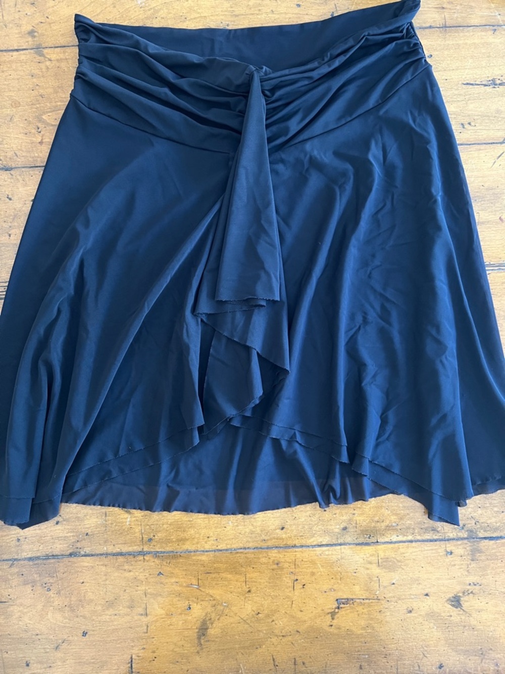 Profile By Gottex Black Asymmetrical Draped Skirt